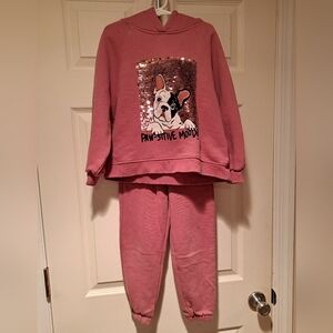 Zara kids pink hoodie with matching joggers
